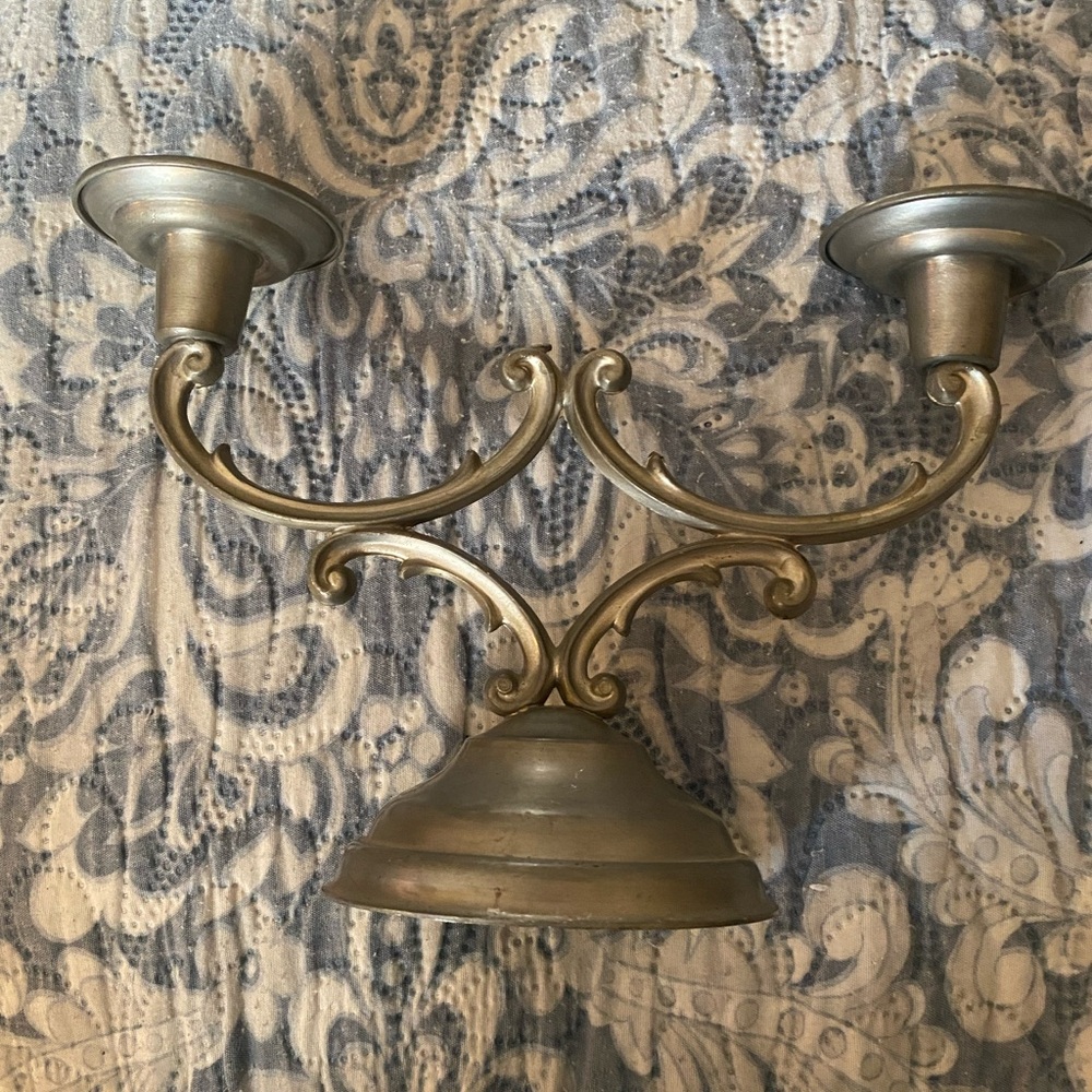 Vintage pewter candle holder for taper candles